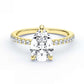 14K Pear Solitaire — Hidden Halo Pave