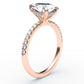 14K Pear Solitaire — Hidden Halo Pave