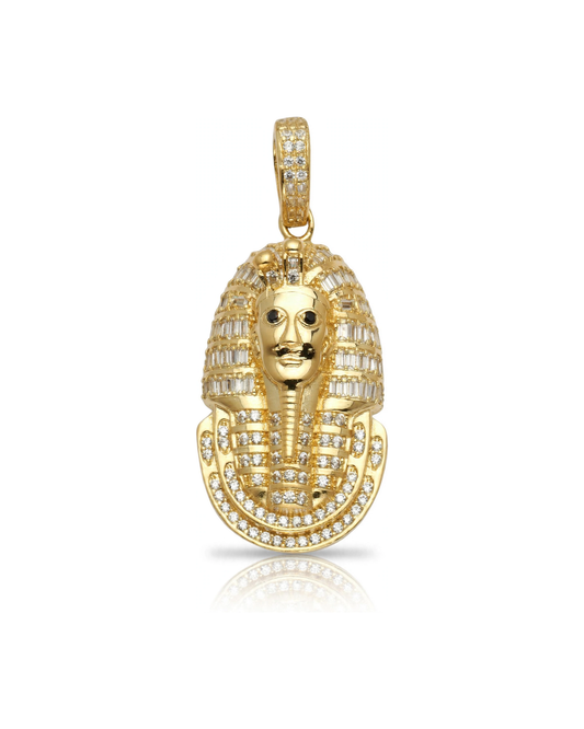 Pharaoh Pendant with Baguette CZ Oval - 10K Gold