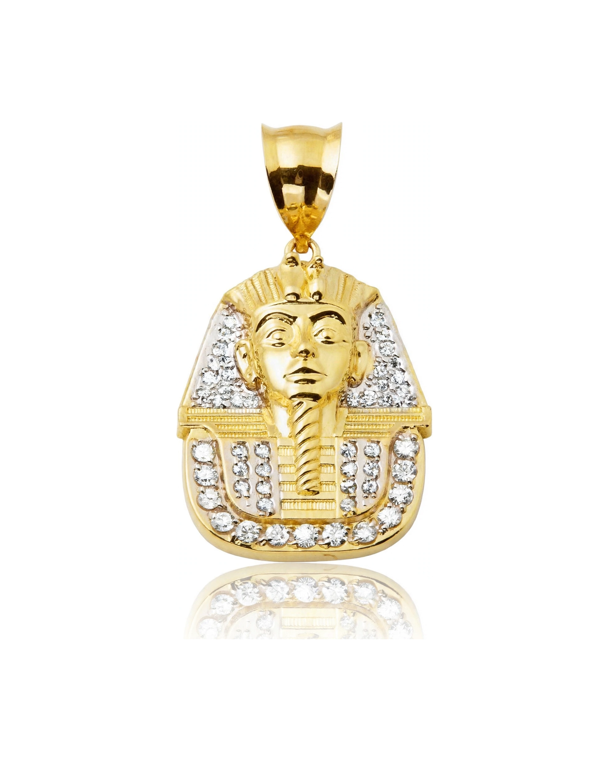 Pharaoh Pendant with CZ Frame Border - 10K Gold
