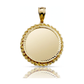 Photo Pendant Round Picture Medallion with Rope Frame - 10K Yellow Gold