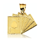 Playing Cards Ace of Spades Fan Pendant - 10K Yellow Gold