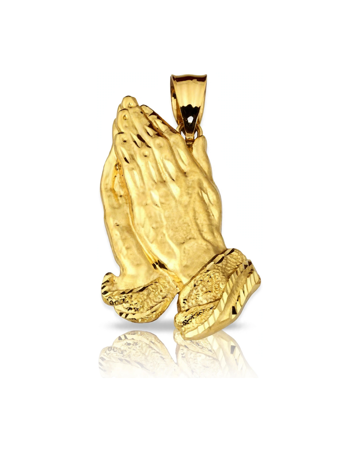 Praying Hands Pendant - 10K Yellow Gold