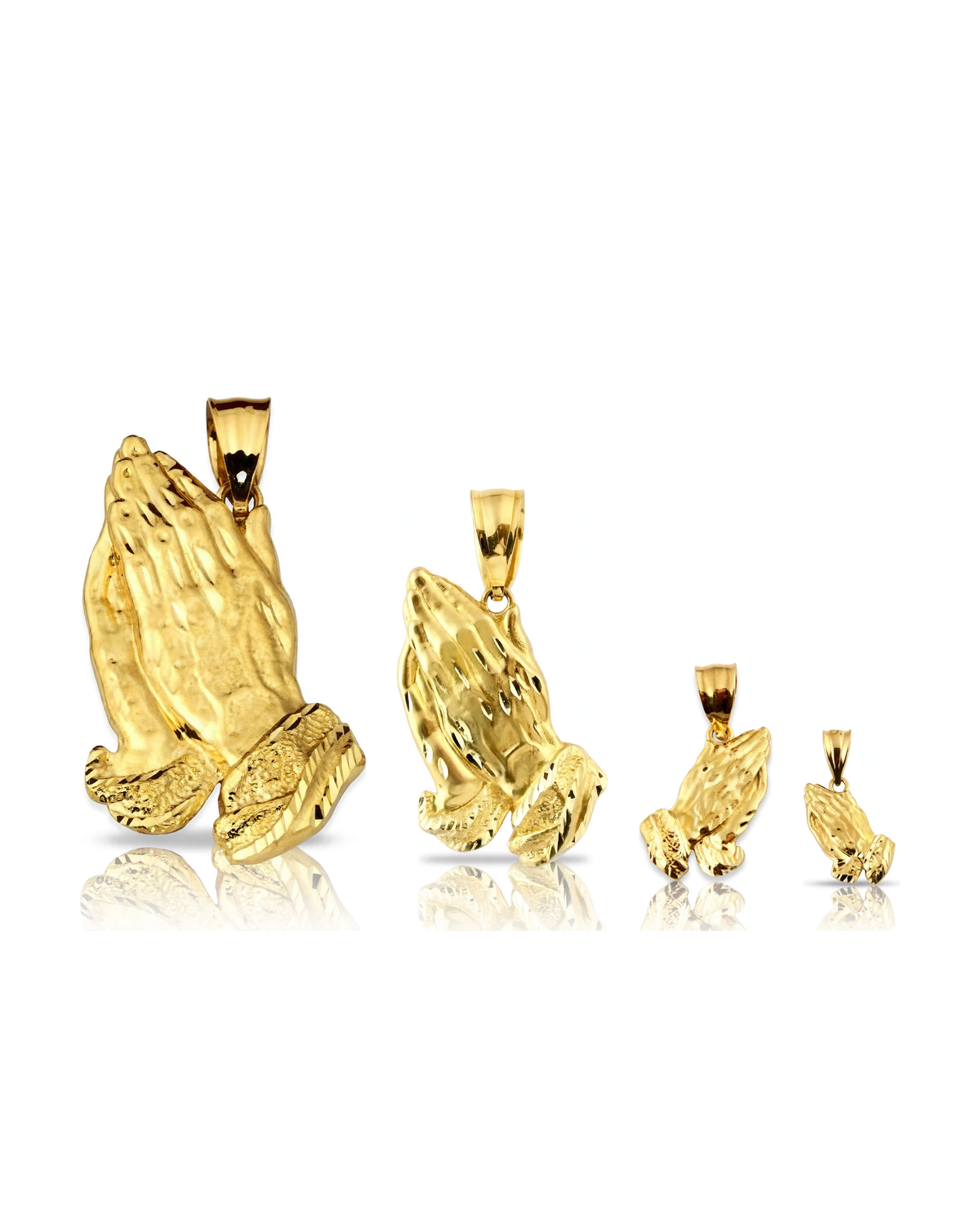 Praying Hands Pendant - 10K Yellow Gold