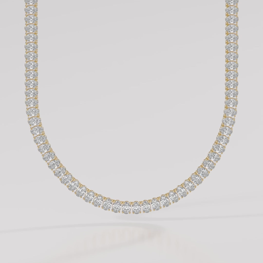 14K Classic Oval Tennis Necklace — product video