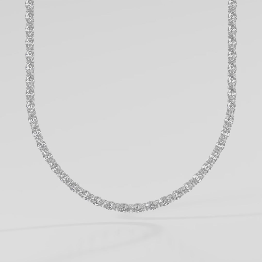 14K East-West Oval Tennis Necklace — product video