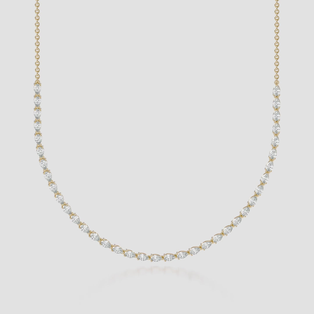 14K Pear Tennis Necklace — product video