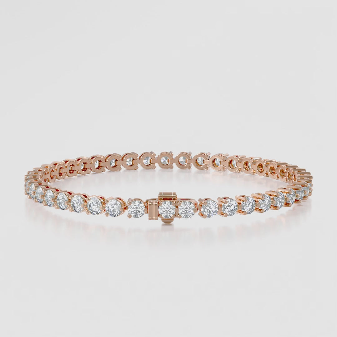 14K 3 Prong Tennis Bracelet — product video