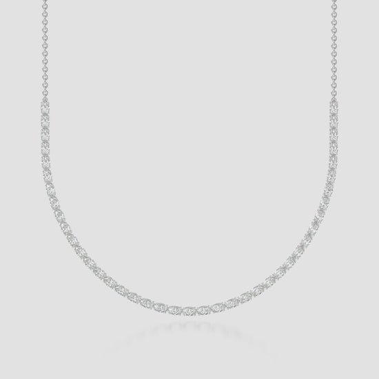 14K Halfway Oval Tennis Necklace — product video