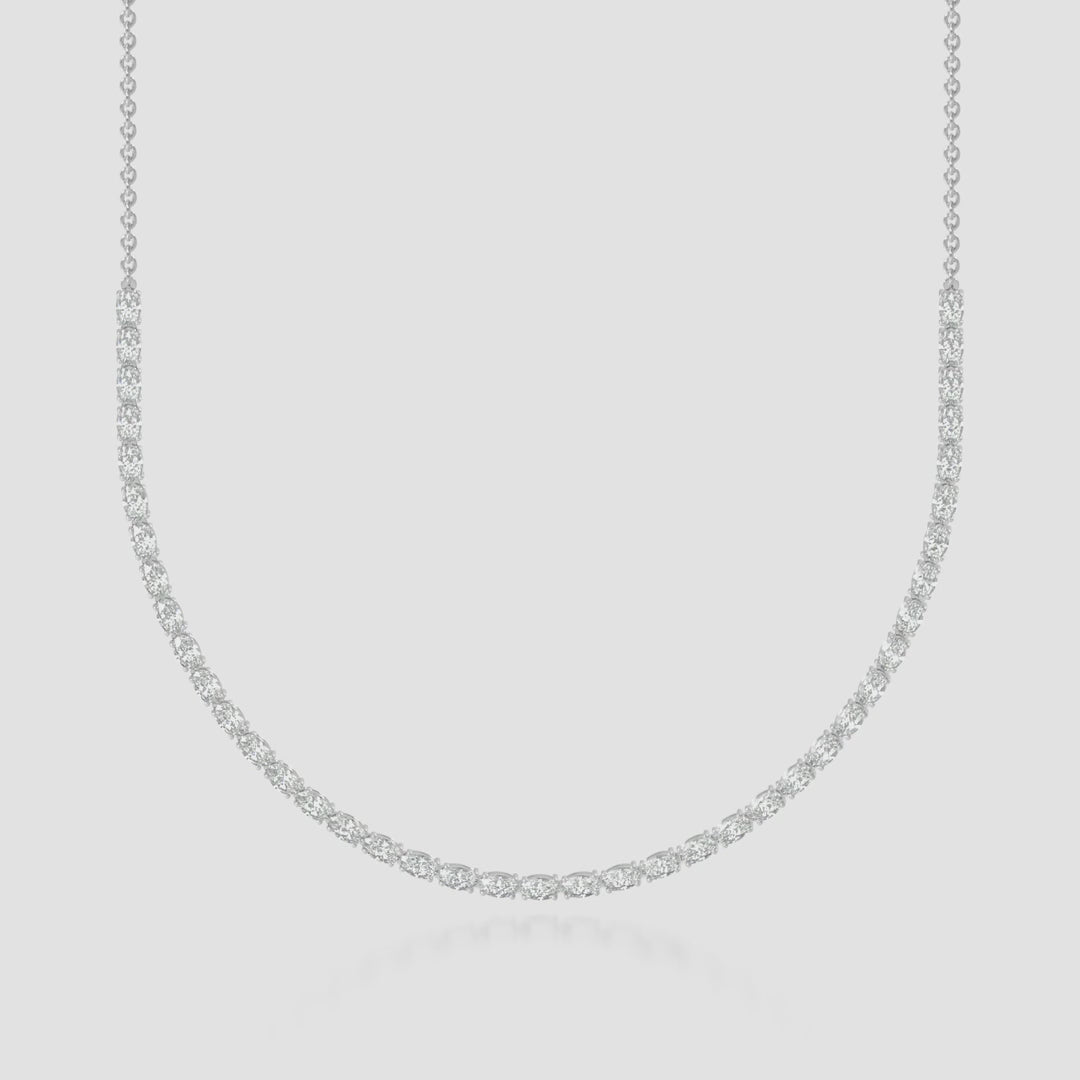 14K Halfway Oval Tennis Necklace — product video