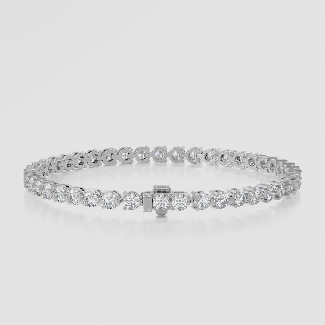 14K 3 Prong Tennis Bracelet — product video