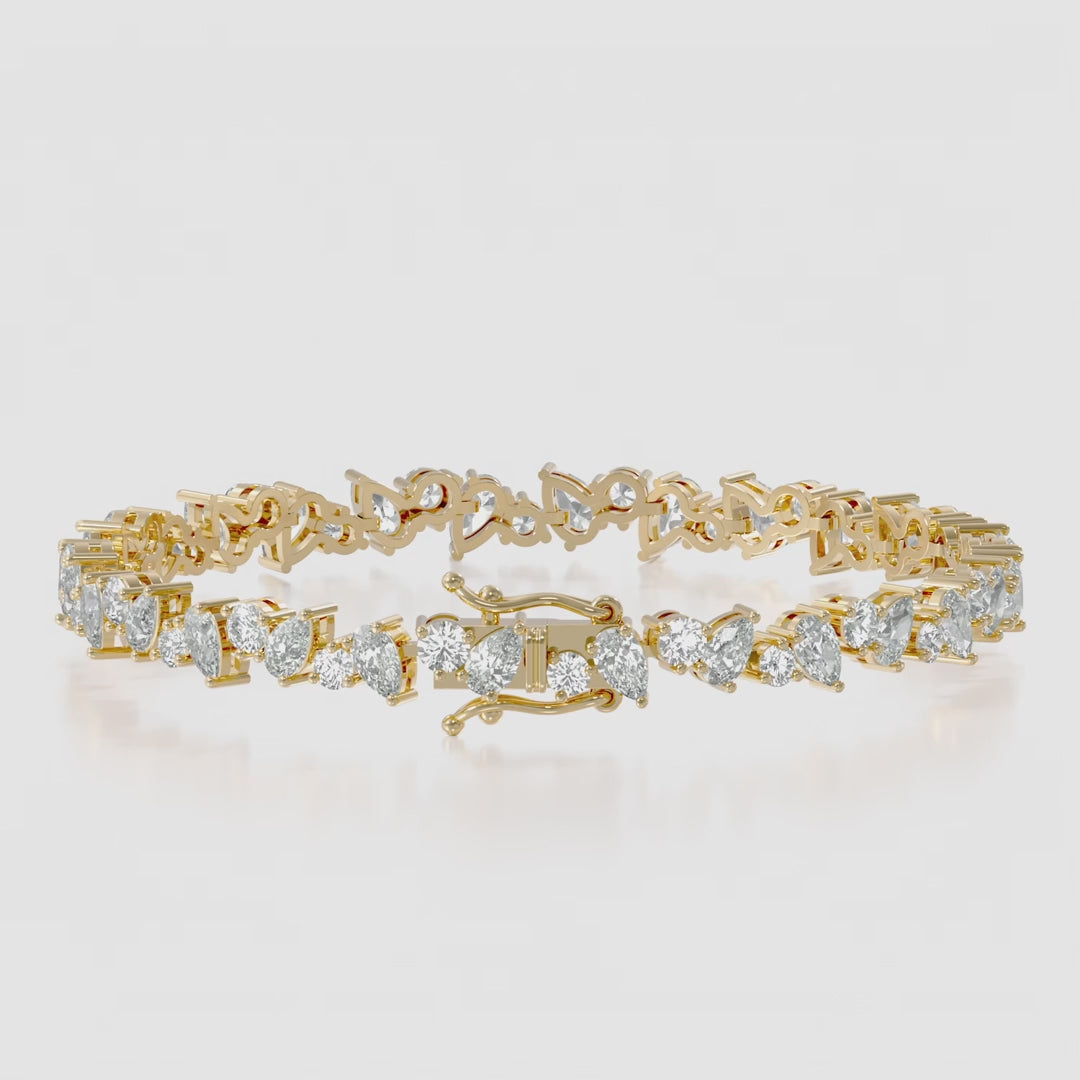 14K Pear Round Tennis Bracelet — product video