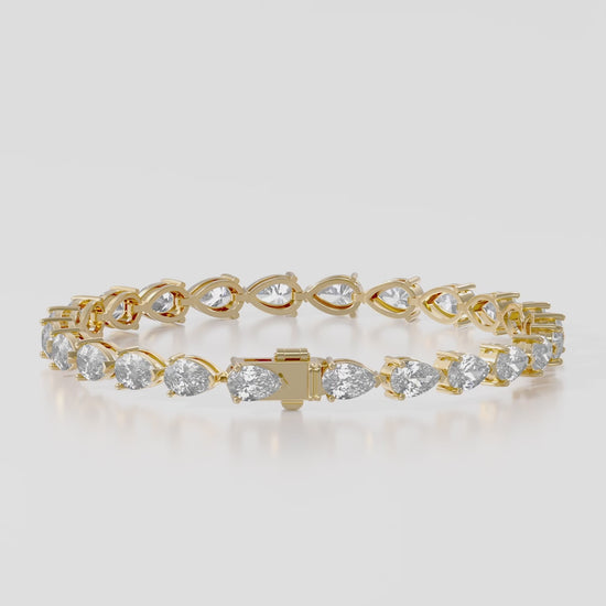 14K E/W Pear Tennis Bracelet — product video