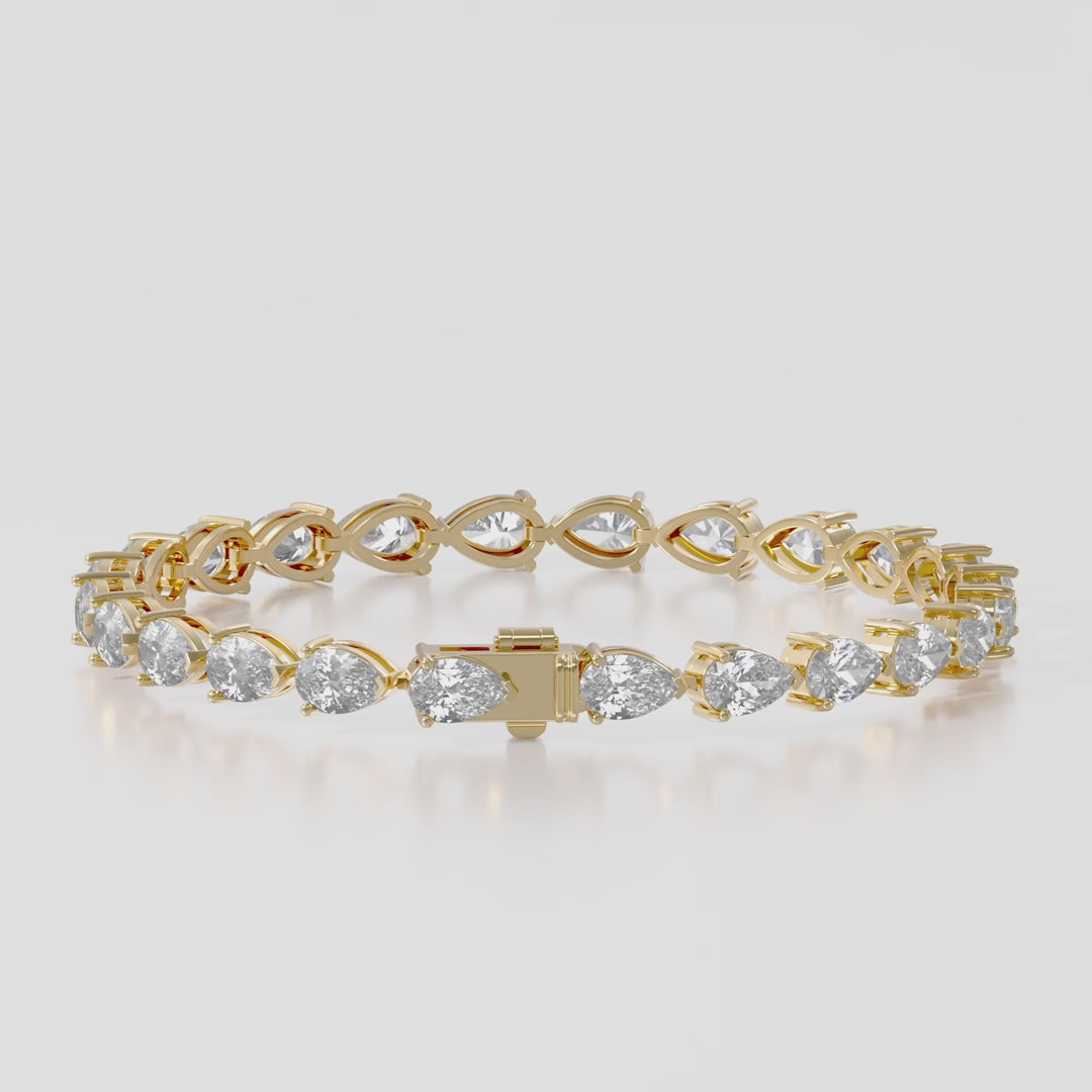 14K E/W Pear Tennis Bracelet — product video