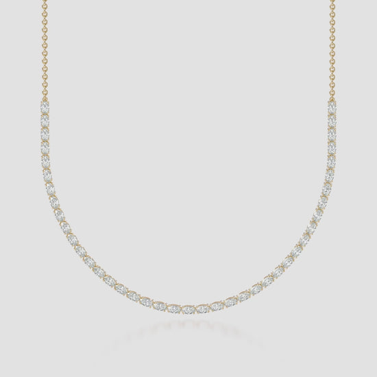 14K Halfway Oval Tennis Necklace — product video