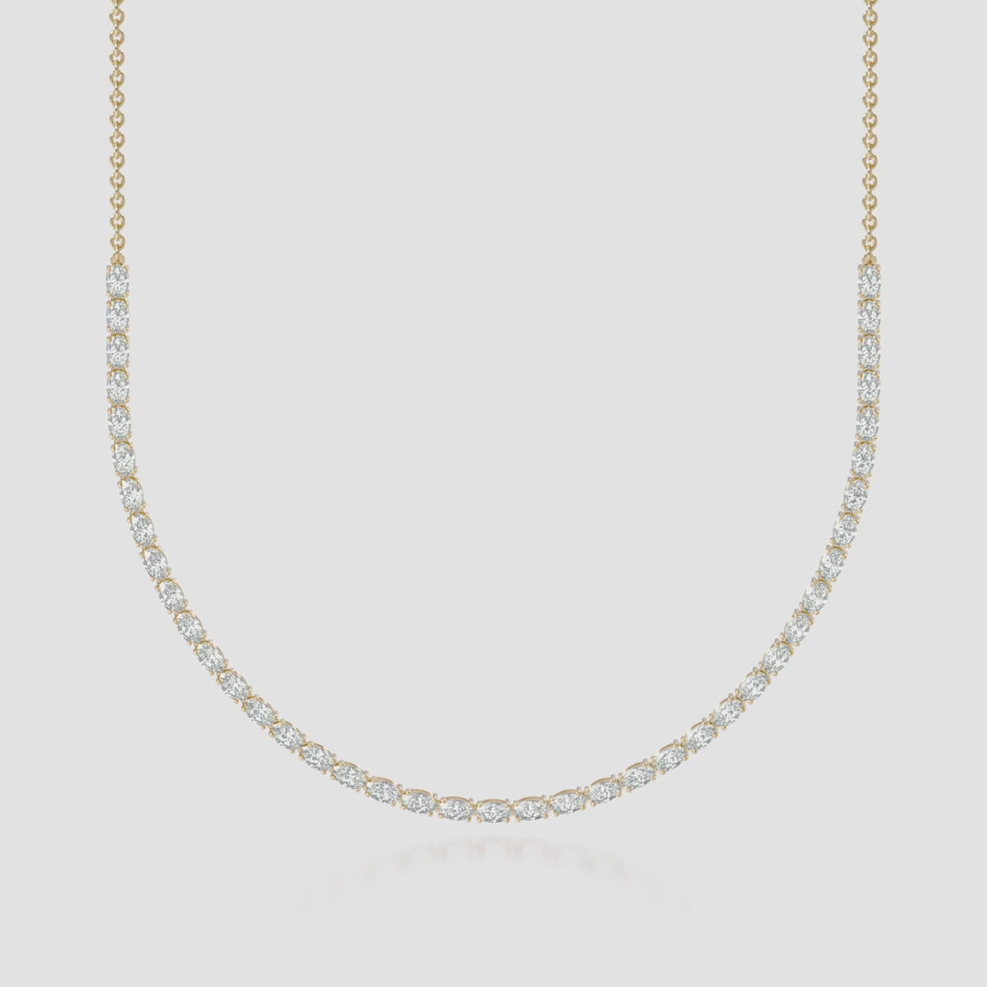 14K Halfway Oval Tennis Necklace — product video