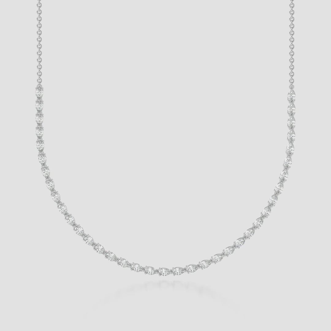 14K Pear Tennis Necklace — product video