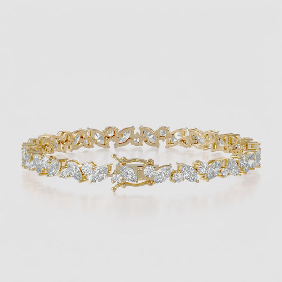 14K Marquise Round Tennis Bracelet — product video