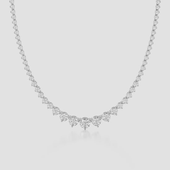 14K Graduated Tennis Necklace — product video