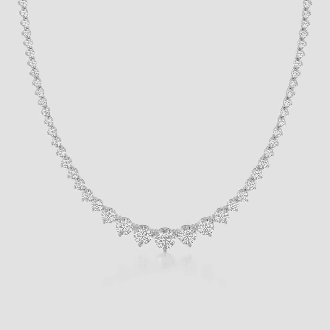 14K Graduated Tennis Necklace — product video