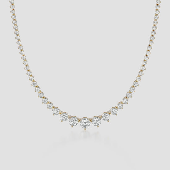 14K Graduated Tennis Necklace — product video