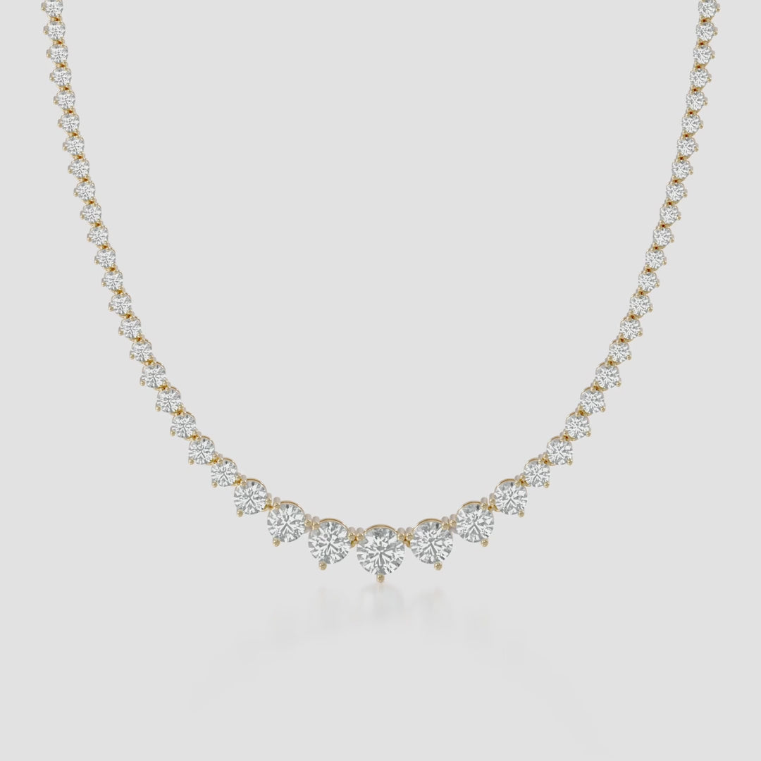14K Graduated Tennis Necklace — product video
