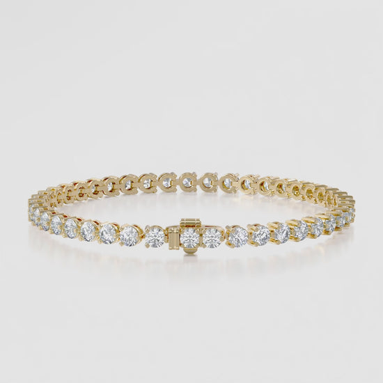 14K 3 Prong Tennis Bracelet — product video