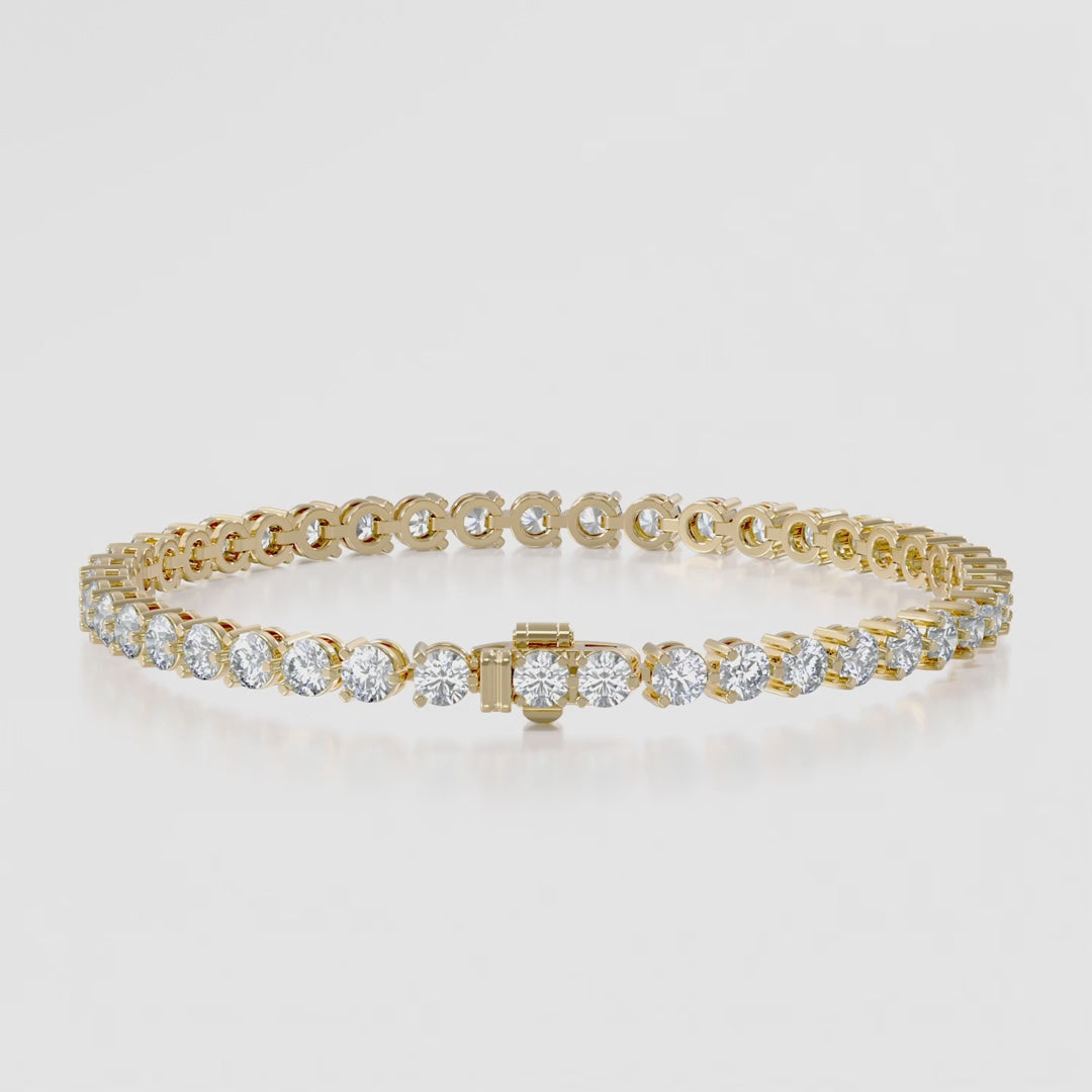 14K 3 Prong Tennis Bracelet — product video