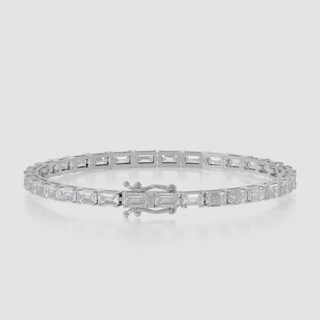 14K Emerald East West Tennis Bracelet — product video