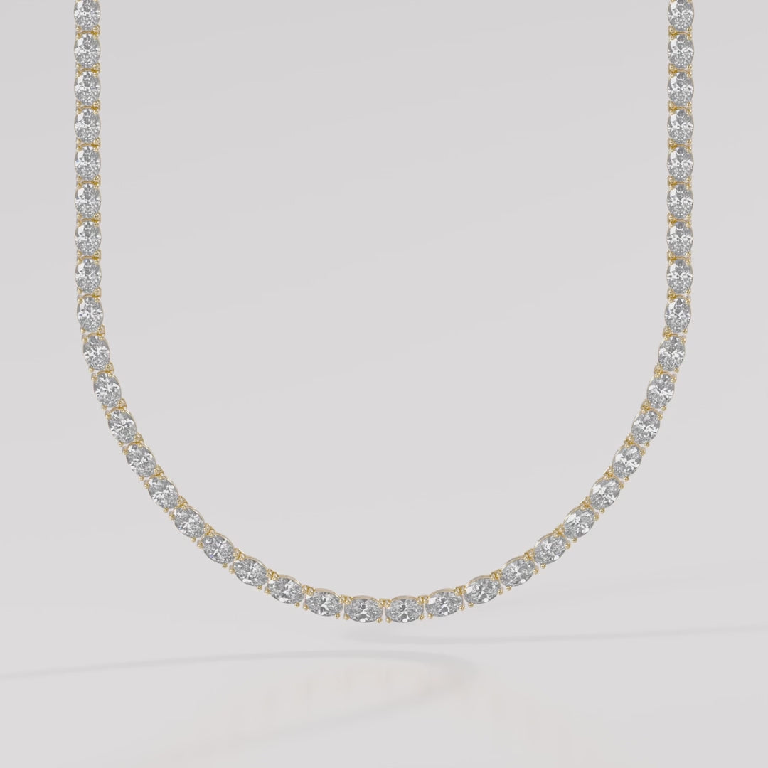 14K East-West Oval Tennis Necklace — product video