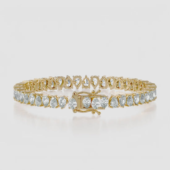 14K Alternating Pear Tennis Bracelet — product video