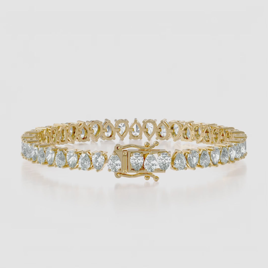 14K Alternating Pear Tennis Bracelet — product video