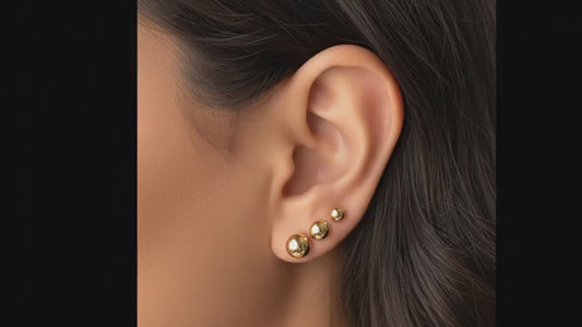 14k Yellow Gold Ball Stud ,White Gold ,Rose Gold Ball Stud Earrings, Minimalist Unisex Style