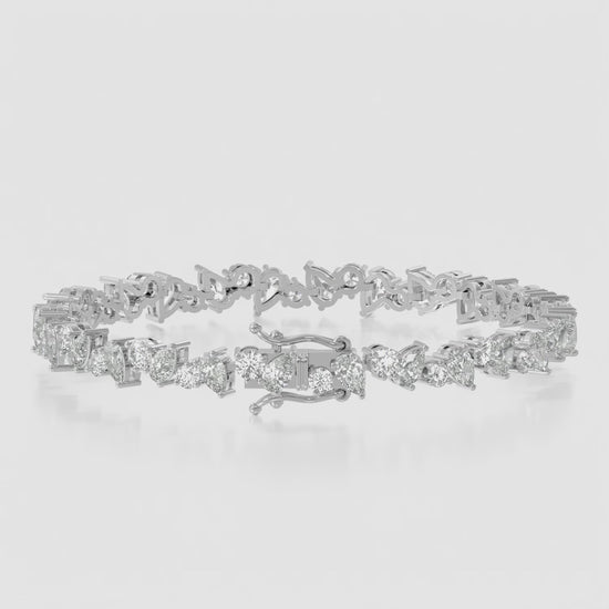 14K Pear Round Tennis Bracelet — product video