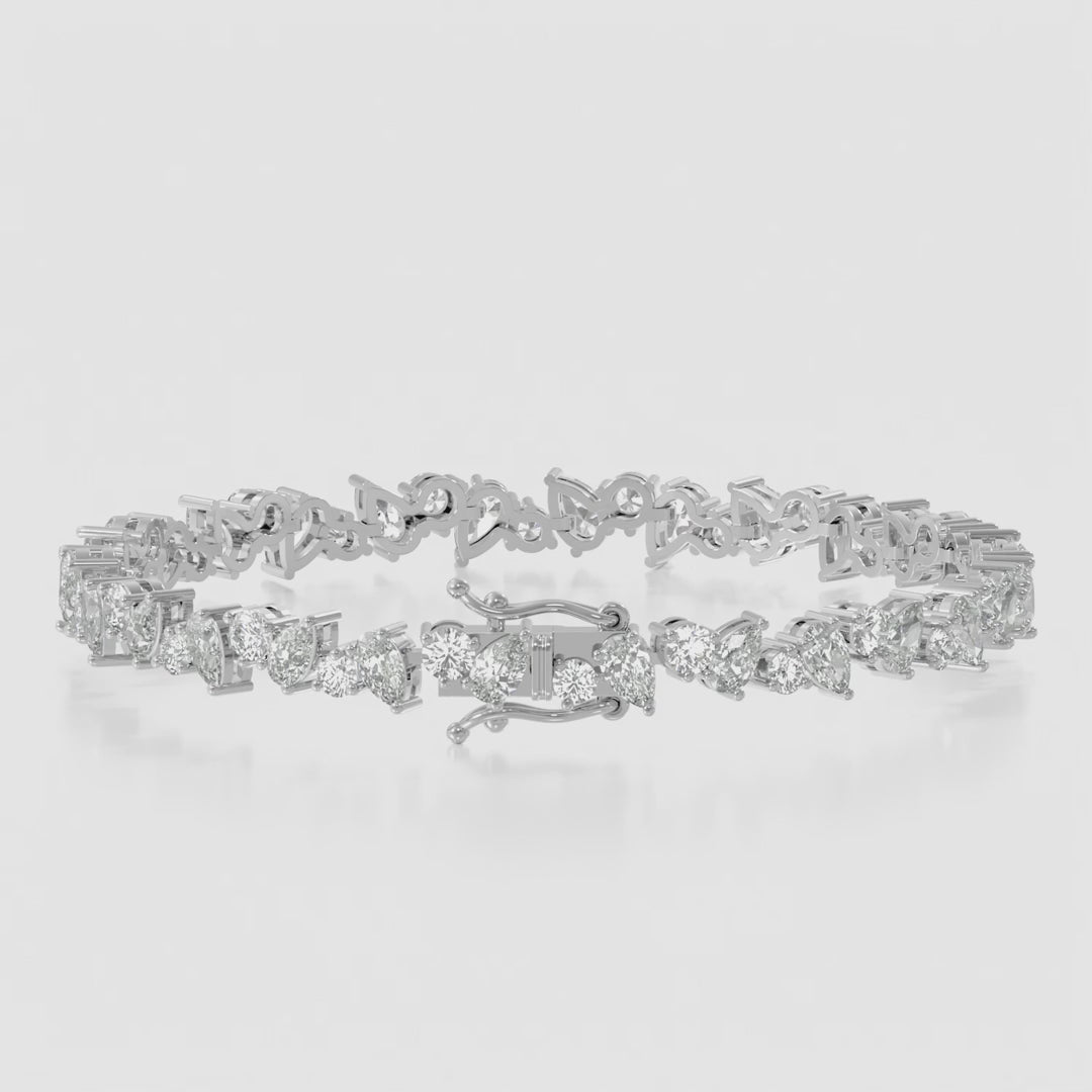 14K Pear Round Tennis Bracelet — product video