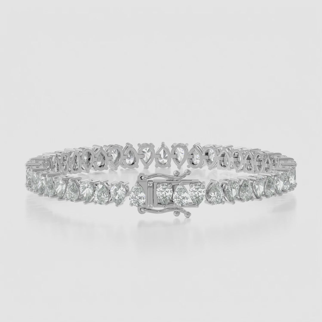 14K Alternating Pear Tennis Bracelet — product video