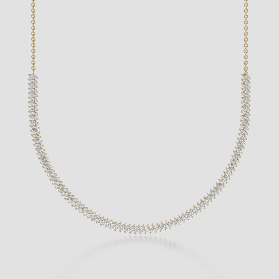 14K Marquise Tennis Necklace — product video