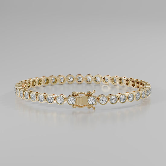 14K Bezel Tennis Bracelet — product video