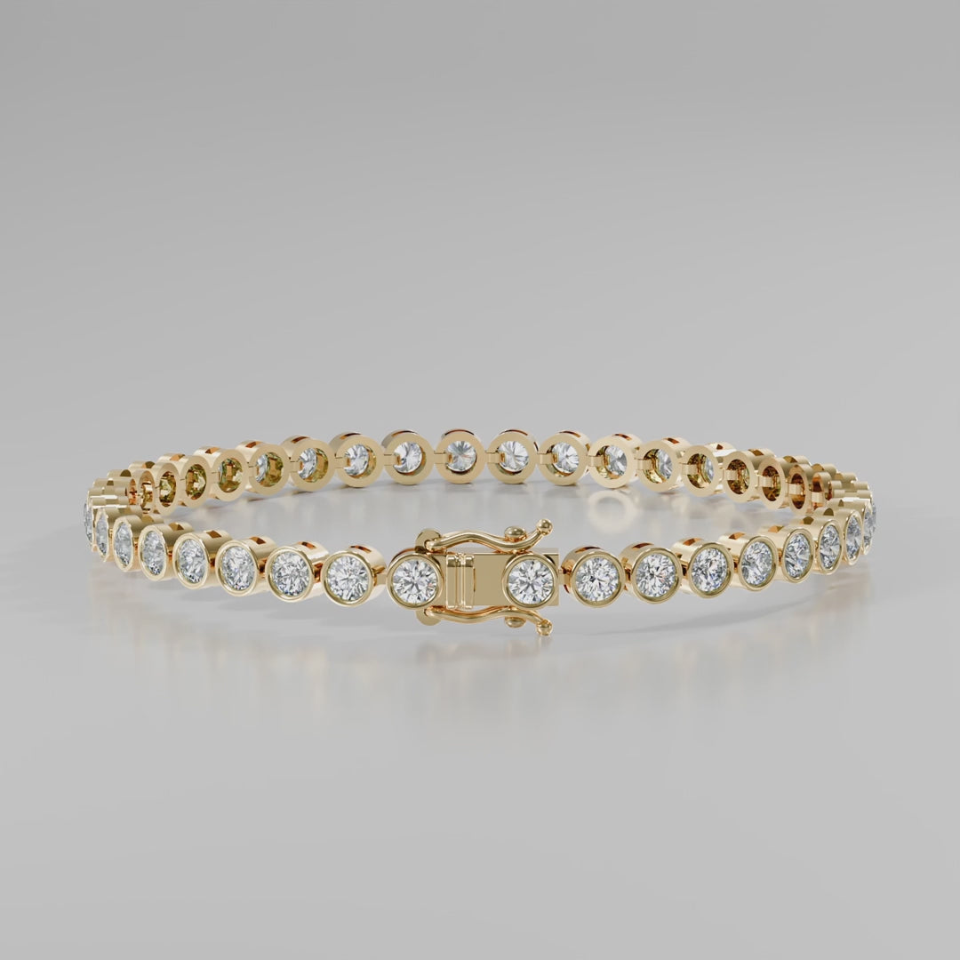 14K Bezel Tennis Bracelet — product video