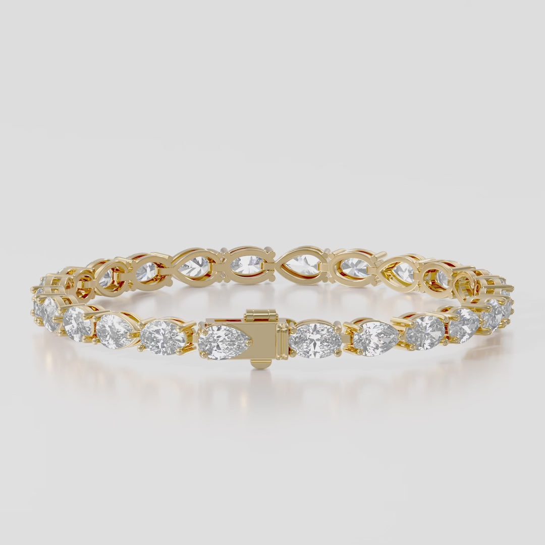 14K Pear Oval Mixed Shape Bracelet — product video