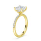 14K Princess Cut Solitaire — Hidden Halo Pave
