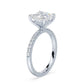 14K Princess Cut Solitaire — Hidden Halo Pave
