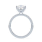 14K Princess Cut Solitaire — Hidden Halo Pave