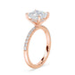 14K Princess Cut Solitaire — Hidden Halo Pave
