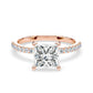 14K Princess Cut Solitaire — Hidden Halo Pave