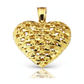 Puffed Heart Woven Texture Pendant - 10K Yellow Gold