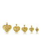 Puffed Heart Woven Texture Pendant - 10K Yellow Gold