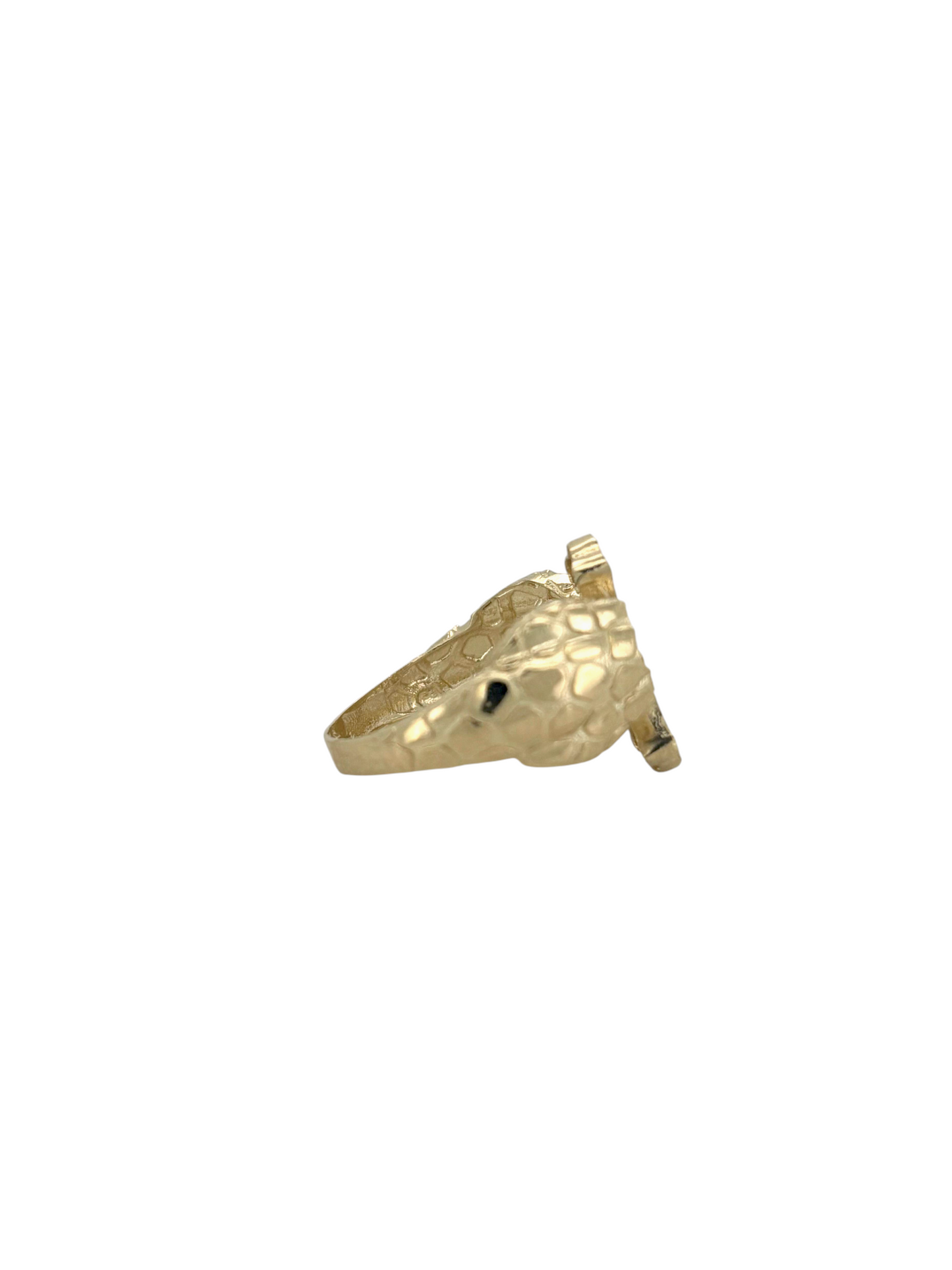 10K Solid Gold Cross Nugget Ring – Religious Gold Jewelry