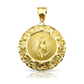 Reversible Jesus and Guadalupe Medallion Pendant Large - 10K Yellow Gold