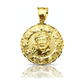 Reversible Jesus and Guadalupe Medallion Pendant Large - 10K Yellow Gold